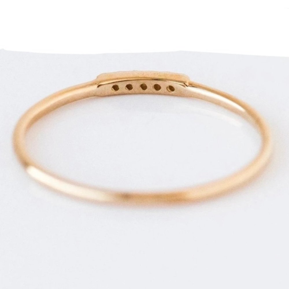 Micro Pave Zircon Crystal Thin Ring - Picture 3 of 5